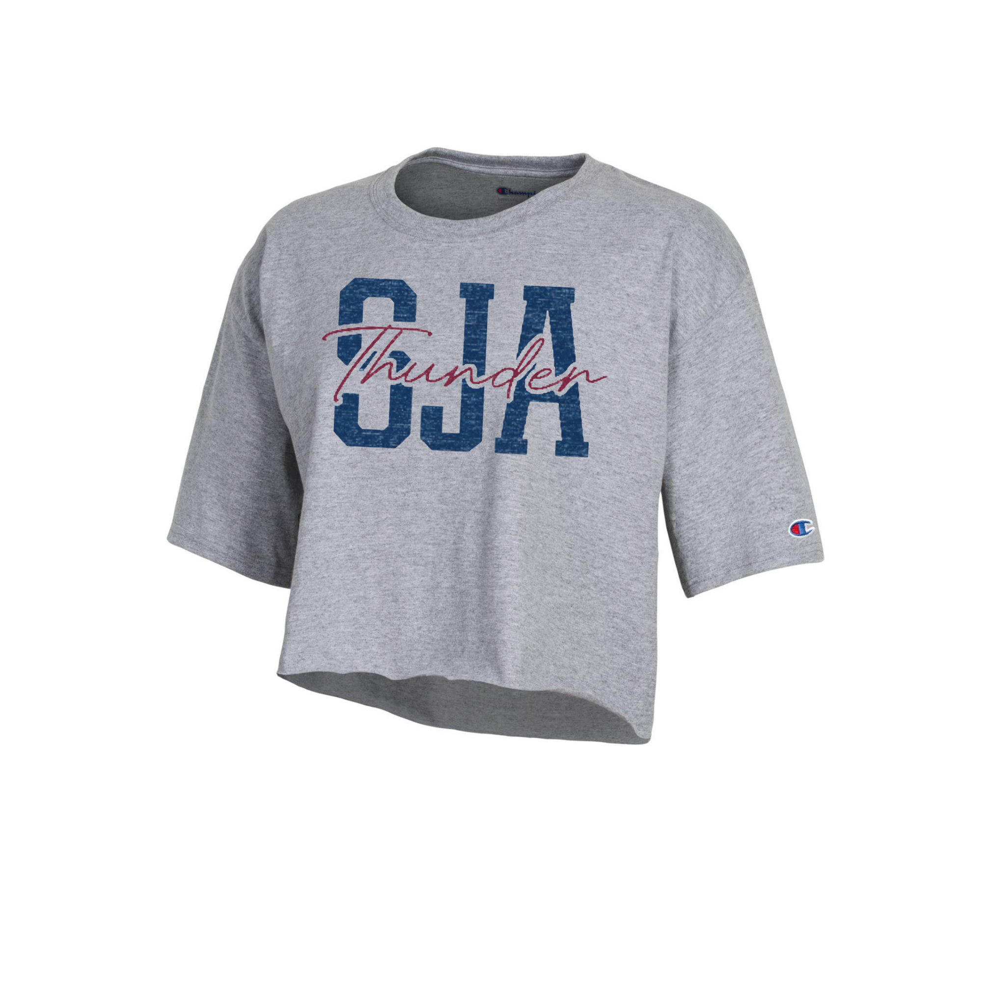 SJA Thunder Script Champion Crop Tee