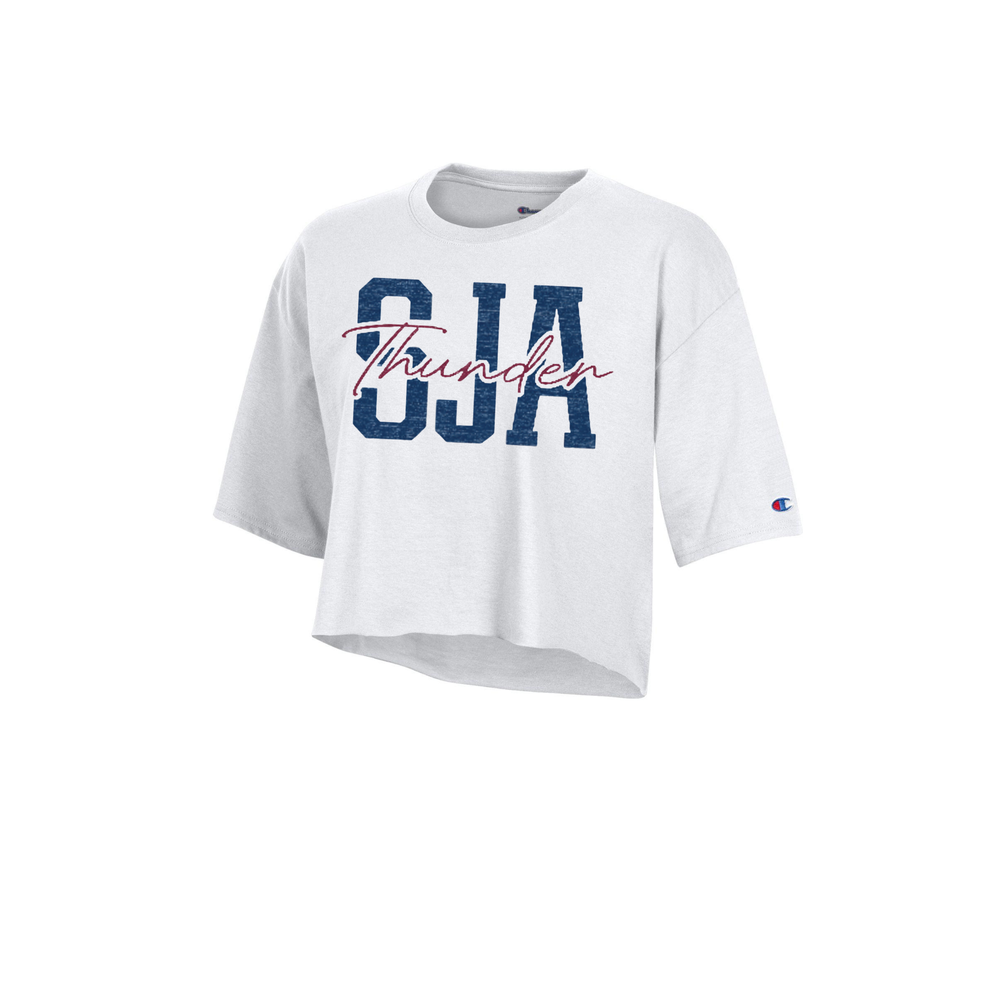 SJA Thunder Script Champion Crop Tee